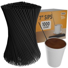 Tall Plastic Coffee Stir Sticks 7 Inch Coffee Stirrer Sip Straws black 1000