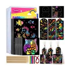 240 Sheets Rainbow Scratch Paper, Scratch Art for Kids Ages 4 5... FAST USA SHIP