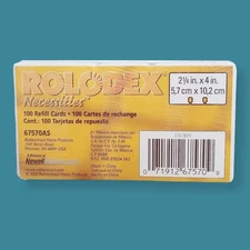100 Rolodex 67570AS Refill Cards 2.25x4” New Sealed Rotary File Password (67558)
