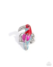 Paparazzi - Twinkling Toucan -Red - Multicolored Paint- Black Rhinestone - To