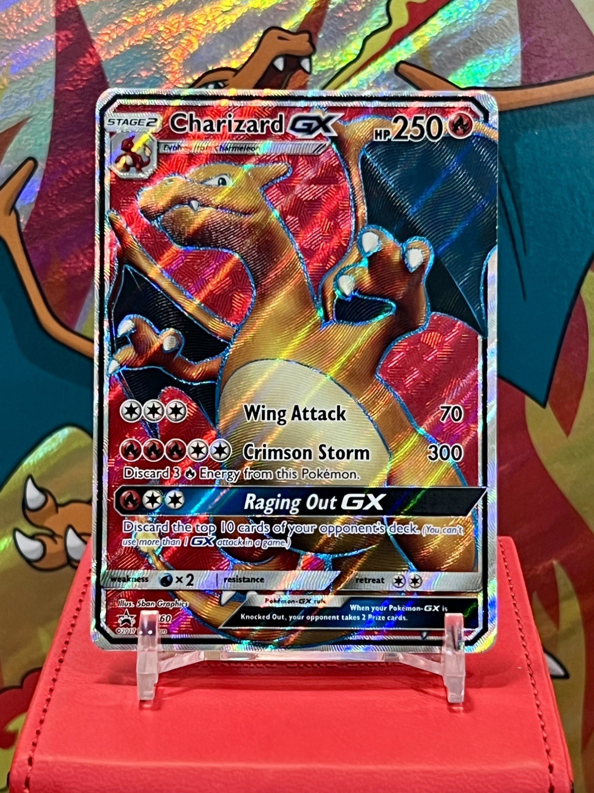Pokémon CHARIZARD GX SM60 Black Star Promo Full Art HOLO English Card SM60 NM