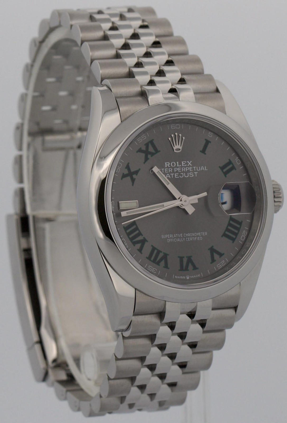 2022 PAPERS Rolex DateJust WIMBLEDON Rhodium Roman Steel JUBILEE 36mm 126200 BOX image 4