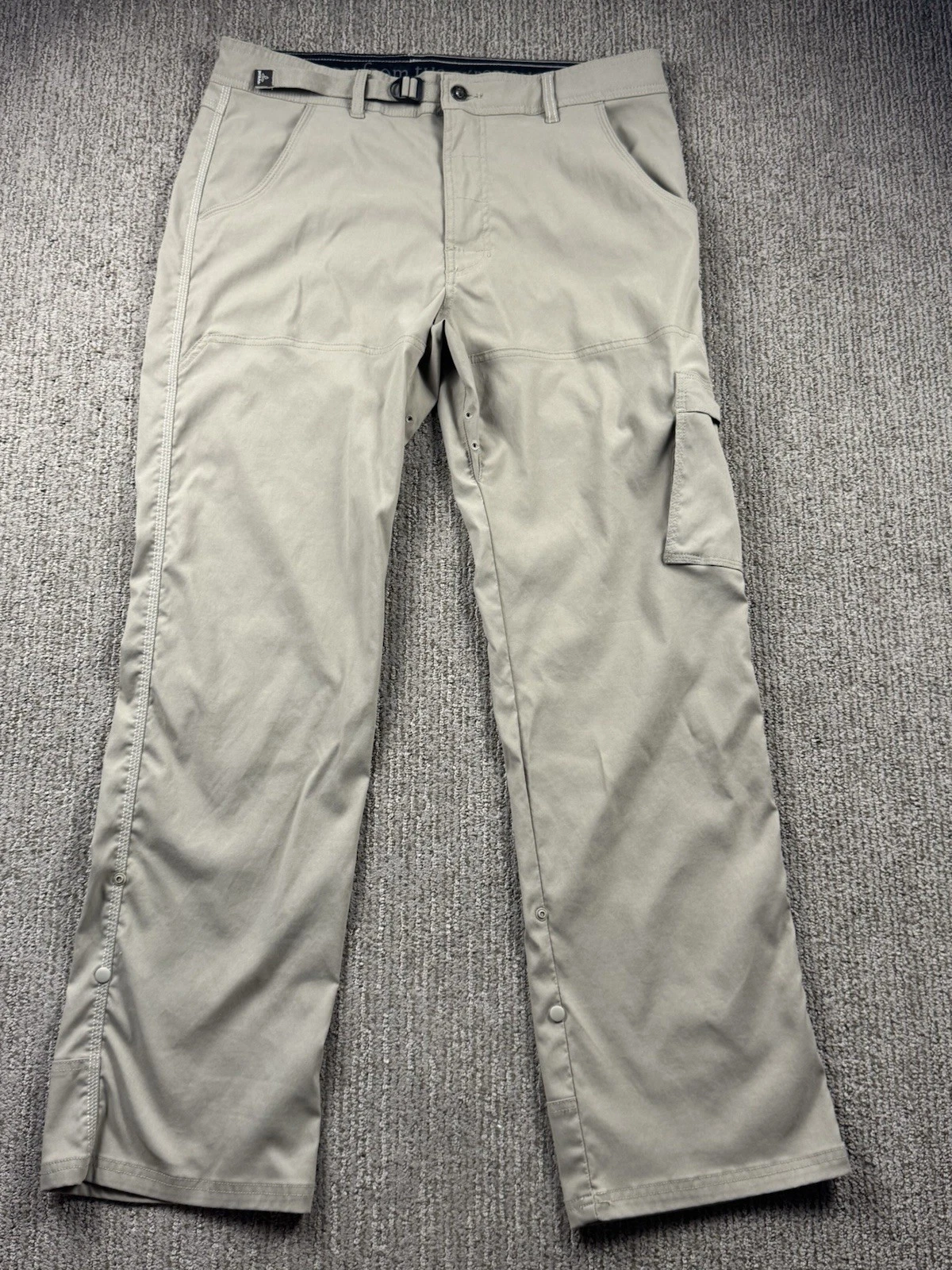 Prana Mens 32x31 Zion Cargo Pants Belted Roll Up Nylon Stretch Outdoor Hiking