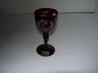 VINTAGE RUBY BOHEMIAN CRYSTAL WINE CARAFE W/5 GLASSES — photo 3
