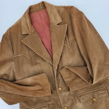 Pioneer Wear Mens Vintage Brown Corduroy Western Style Sports Coat Blazer 44