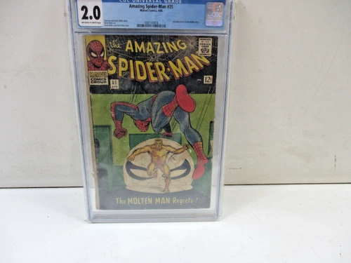 Amazing SPIDER-MAN 35 CGC 2.0 2nd appearance of Molten Man graded with hard case