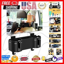 Car Headrest Backseat Cup Holder 3.7", Seat Back Organizer with Hooks