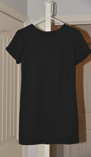 EUC LULU'S XS black Mini sheath DRESS Light Weight lined Gold zip Casual Chic