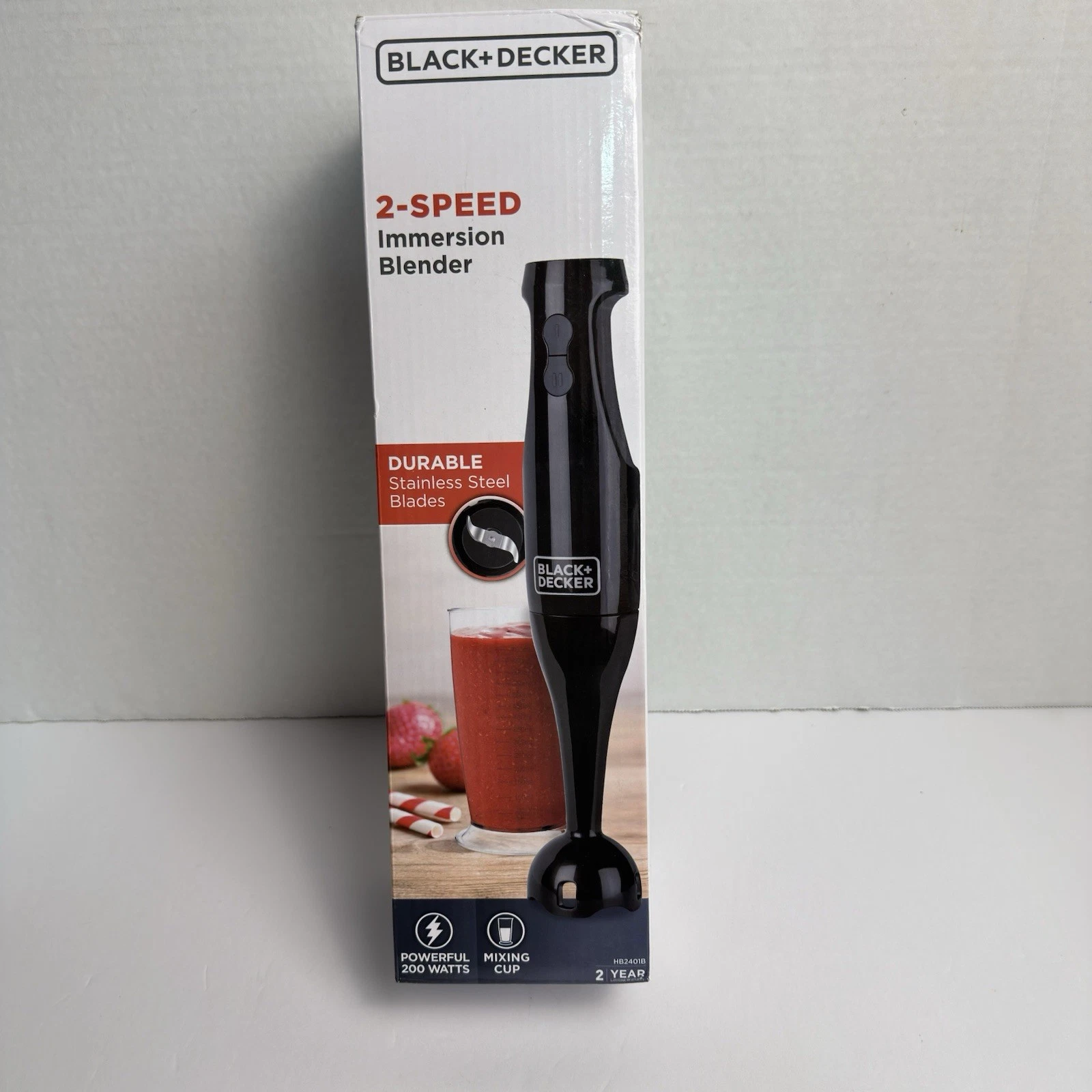 BLACK+DECKER 2-Speed Immersion Blender with Mixing Cup HB2401B - Black
Opens in a new window or tab
