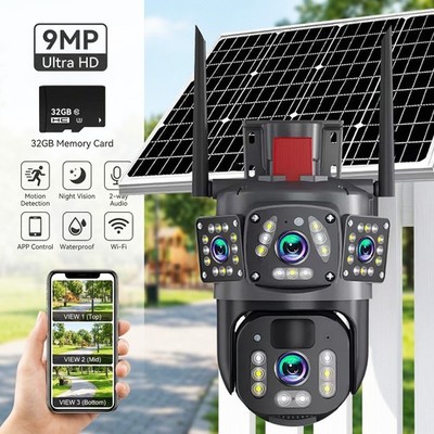 9MP Camara De Seguridad Solar Inalambricas Para Exterior Con Vision Nocturna HD