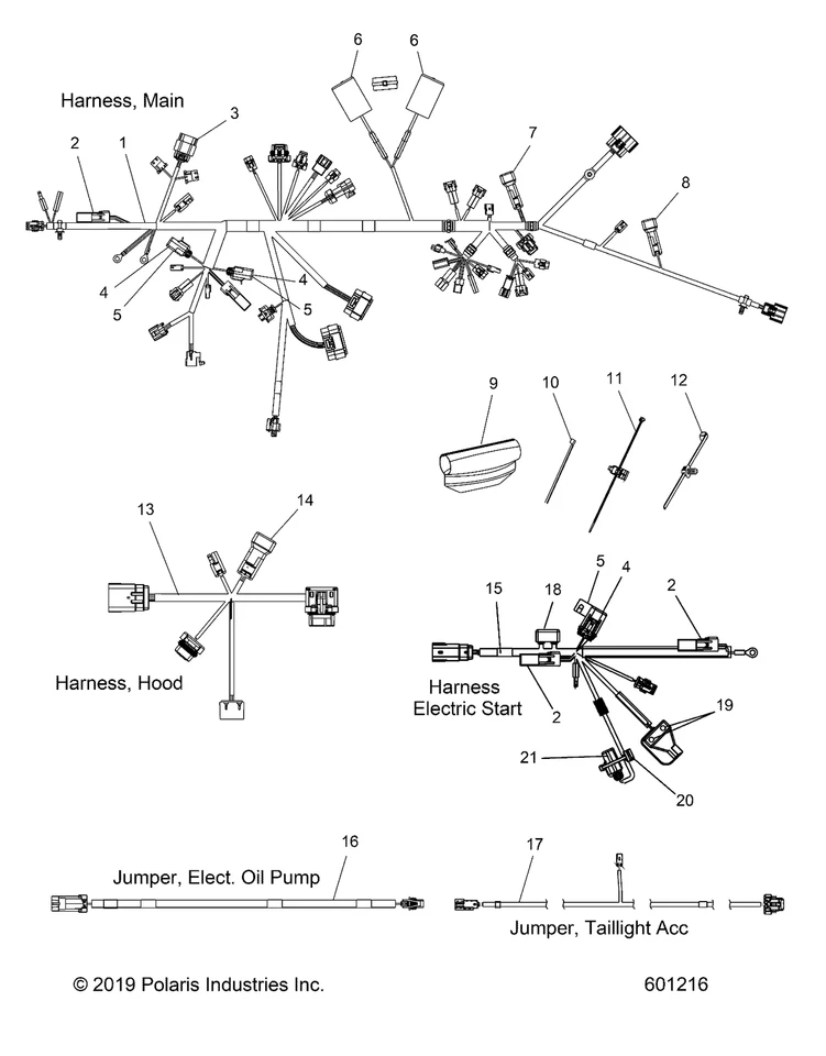 Polaris E-Start Harness, Genuine OEM Part 2414828, Qty 1 - Image 2 of 2