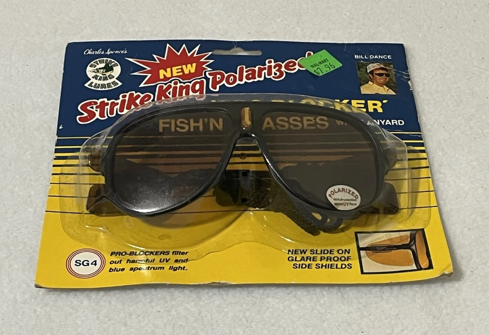 Vintage Bill Dance Strike King Polarized Fishing Glasses w/Side Shields (NOS) - Image 2 of 4