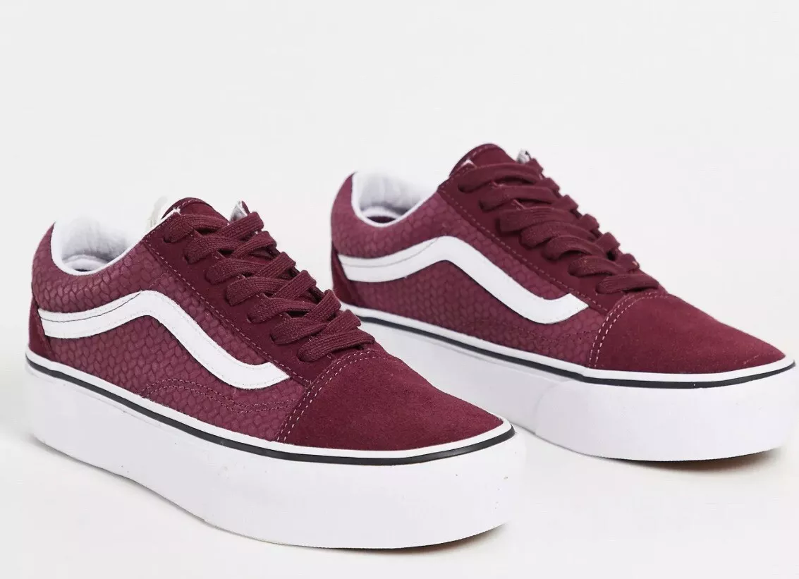 Vans Old Skool Platform Sneakers In Burgundy