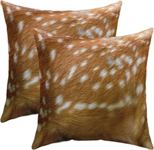 Erosebridal Set of 2 Spotted Deer (Not Real Deer Skin Just Print) Throw Pillow C