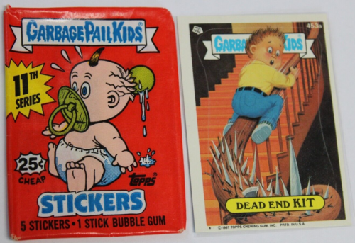 Garbage Pail Kids 1987 11th Series card #453a Dead End KIT + 1 Empty Wrapper - Picture 1 of 4