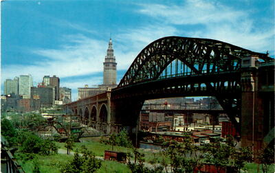 Vintage Detroit-Superior High Level Bridge Postcard Cleveland Ohio