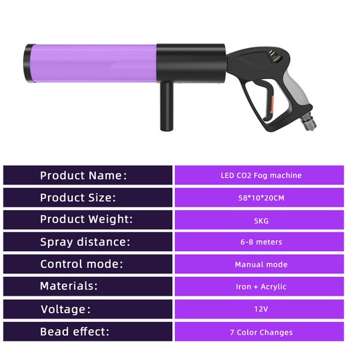 RGB CO2 Jet Maschine 6 LED Pistole CO2 Handnebelmaschine Musikshows Weihnachten - Bild 5 von 11