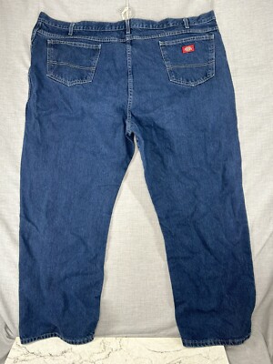 Dickies Men's Jeans 50x30 Straight Fit Denim Work Jeans Blue
