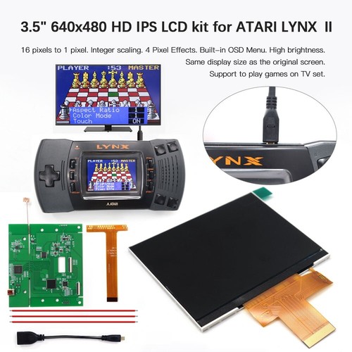 3.5'' 640x480 Retro Pixel 720P HDMI-Compatible IPS Backlit LCD For ATARI LYNX Ⅱ - Picture 6 of 20
