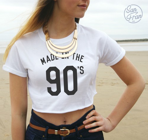 Hecho en los años 90 Top Recortado Tumblr Moda Dope Born * |