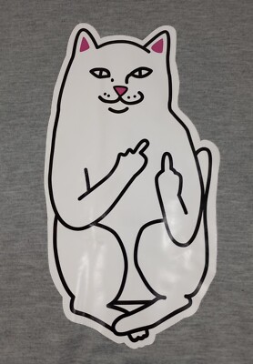 RIPNDIP Sweatshirt Light Womens Gray Long Sleeve Cat Print (READ DESCRIPTION)