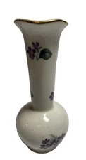 Lord Nelson Pottery Purple Floral Vase Miniature Hand-Crafted Numbered 5" Tall
