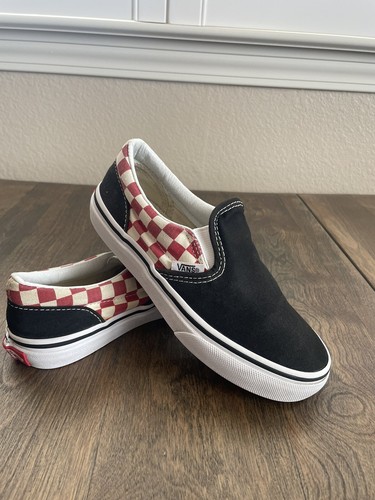 Vans-Classic Slipper schwarz rot/weiß kariert Sneaker Schuhe Kinder Jugend Gr. 13