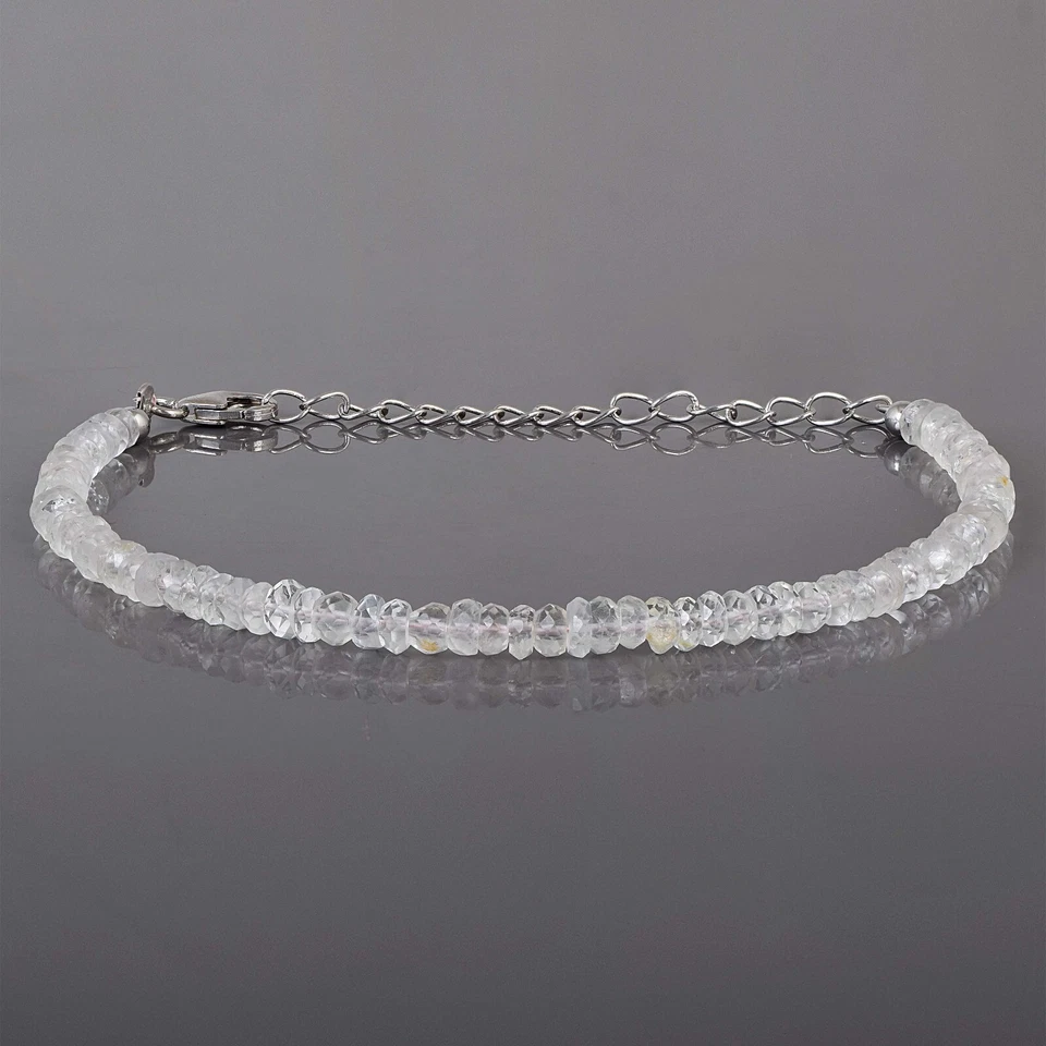 Natural 1 Strand Peach Morganite 4mm Rondelle Gemstone 18' Beads Necklace Gift - Image 2 of 4