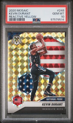KEVIN DURANT 2020-21 PANINI MOSAIC Reactive Yellow National Pride