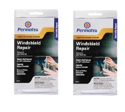 Permatex 09103 Windshield Repair Kit Clear (2-pack)