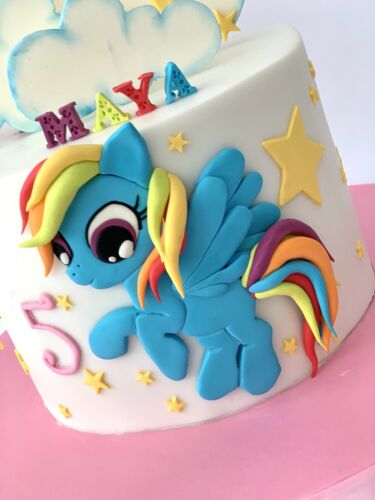 Unofficial My Little Pony Rainbow Dash & Name Edible Handmade  Cake Topper - Picture 1 of 1