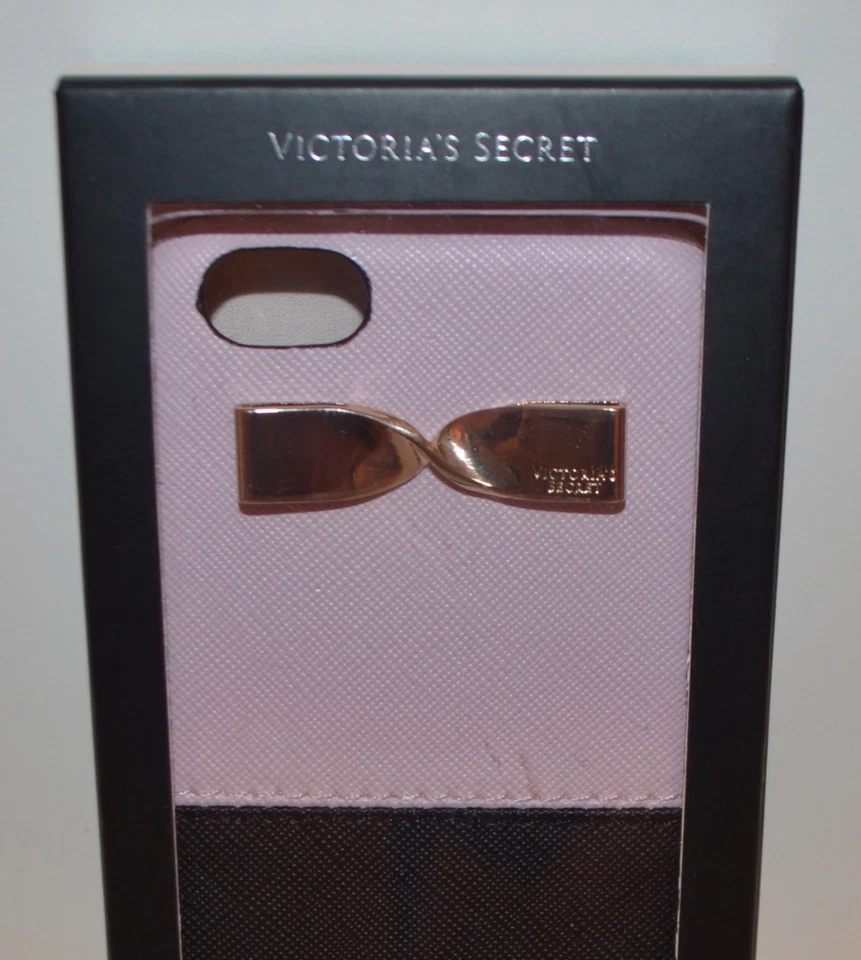 НОВЫЙ VICTORIA'S SECRET РОЗОВЫЙ ЧЕРНЫЙ ЗОЛОТОЙ БАНТ IPHONE 6 6S ЖЕСТКИЙ ЧЕХОЛ РУКАВ МИЛЫЙ HTF - Изображение 2 из 4