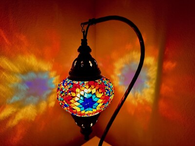 Samarkand Mosaik Tischlampe – Handgefertigte Orientalische Lampe Mit Mosaiksteinen, 27 Cm Hoch – Für E14 Birnen