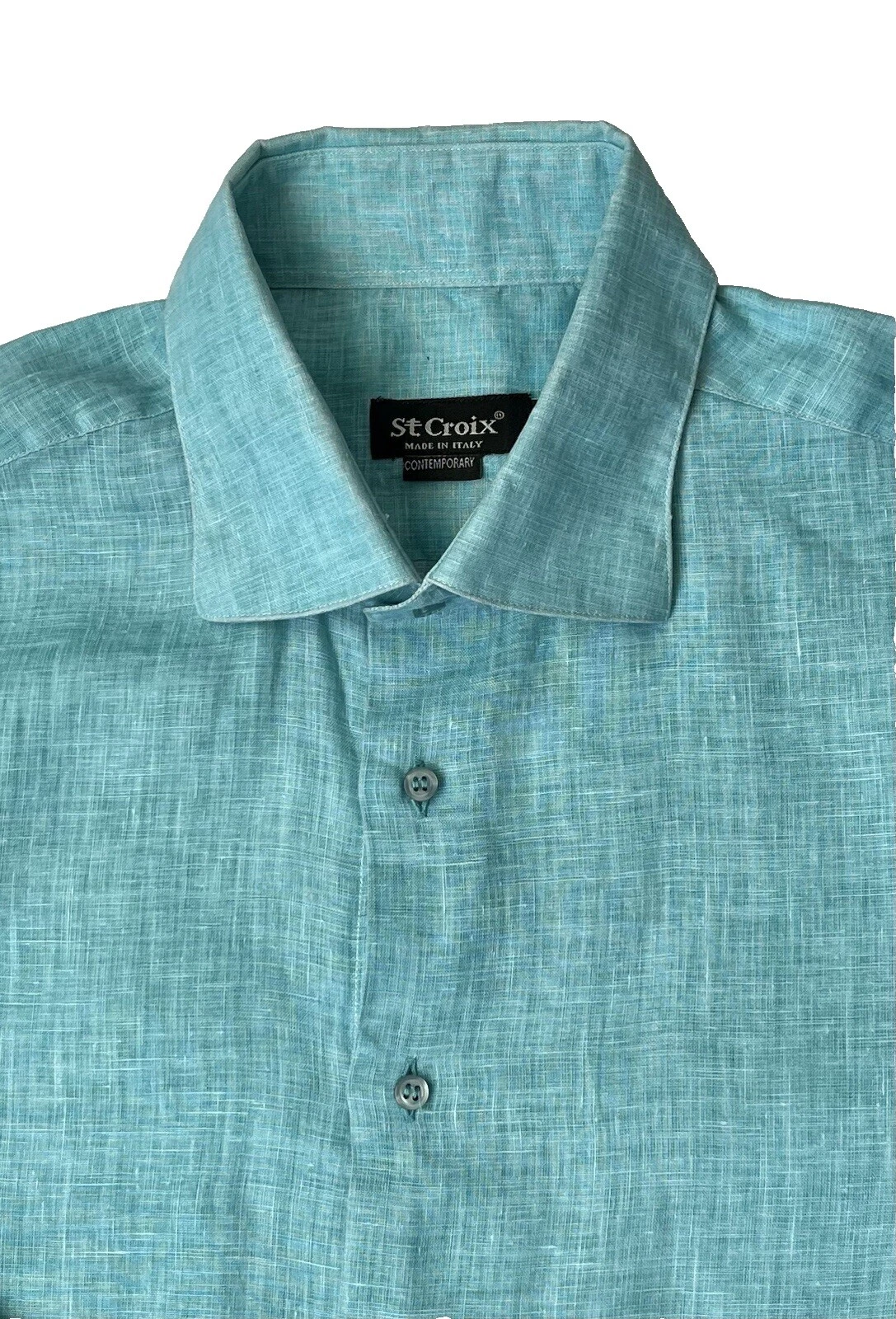 Botón Casual sólido Lino St. Croix-Down Shirts for Men