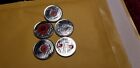 Canada Complete Set Of 5 Poppy 25 Cent Coins World War Remembrance.