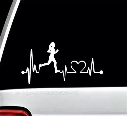 PACK DE 3: Calcomanías calcomanías calcomanías para ventana de coche Running Girl Heartbeat Lifeline | K1008