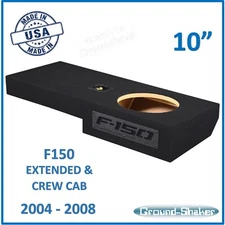 Ford F-150 Crew Cab Truck 2004-2008 10" Single Sub Box Subwoofer Enclosure