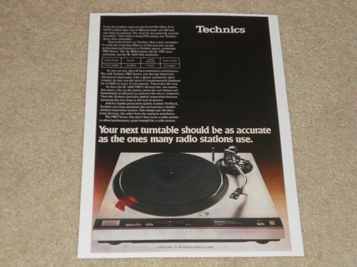 Technics SL-1600mk2 Turntable Ad, 1979, 1 page, Article, Info Audio Legend!
