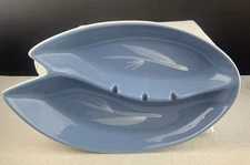 Winfield Ceramic Ashtray MCM Bamboo Leaf Design Large 10" x 6" USA Pottery VTG