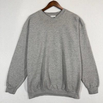 Sudadera Lee Peso Pesado Adulto XL Gris En Blanco Cuello Redondo De Colección Grunge Patinador - Imagen 1 de 4