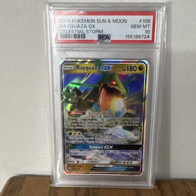The Pokémon Company Rayquaza GX 109 Celestial Storm Full Art Holo UR PSA 10 ENG
