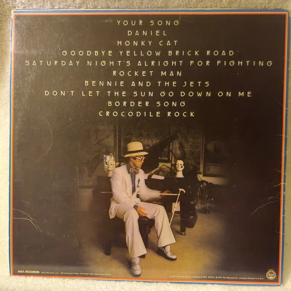 Elton John Greatest Hits/Vinyl Record LP/1974/Compilation/FAST,FREE SHIPPING/VG Foto 2 de 4