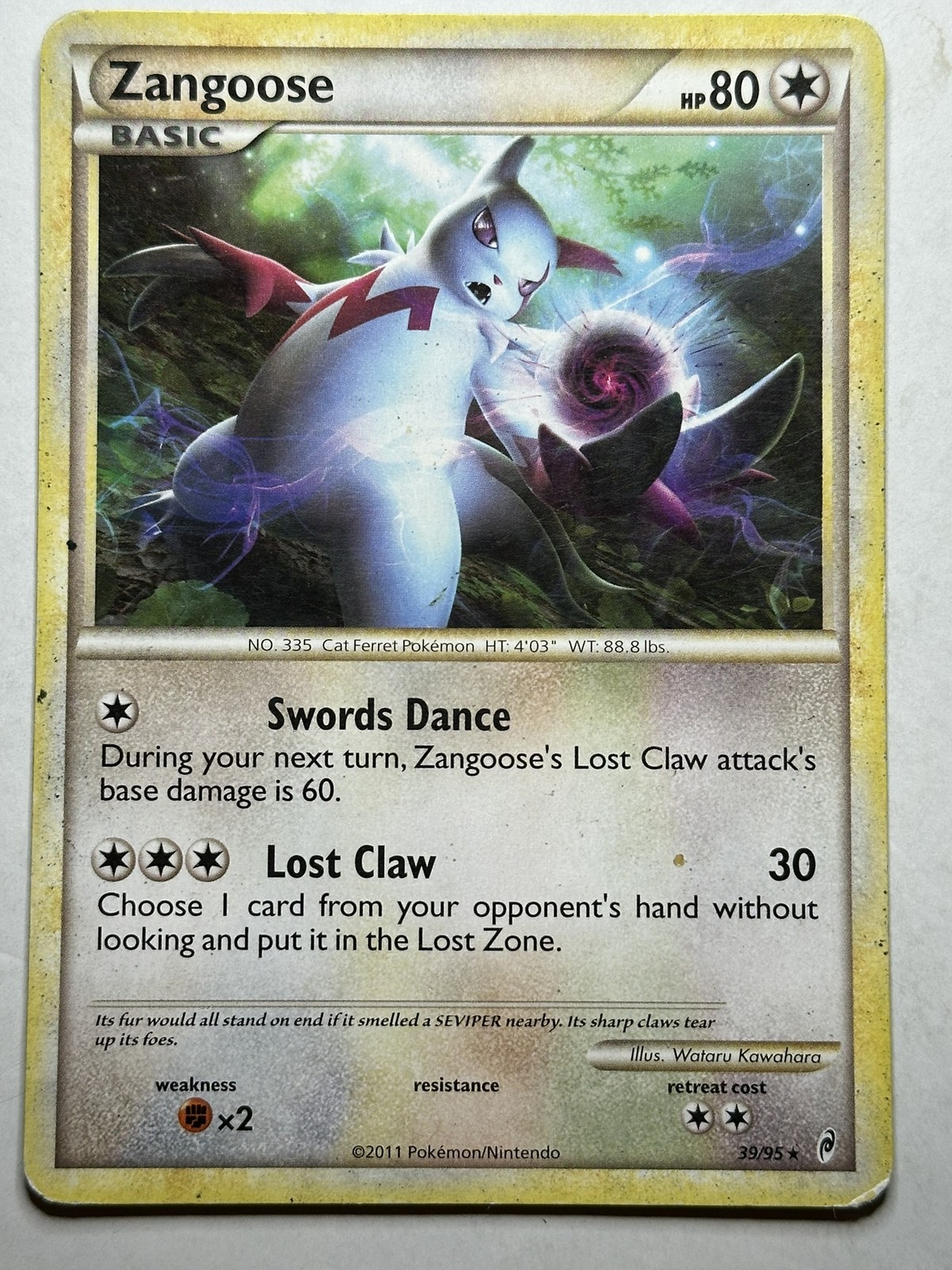 Zangoose Call of Legends 39/95 MP-LP MTG Card