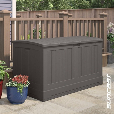 #ad Suncast 200 Gallon Extra Large Deck Box 57.5quot;W ResinDent Resistant In Stoney $284.70