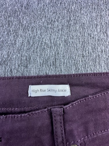 Jessica Simpson Jeans Womens 14 Burgundy Pockets High Rise Skinny Ankle Pants - Picture 8 of 13
