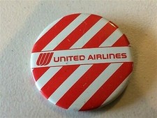vintage United Airlines pinback, red candy stripe