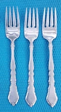 3-Oneida Community SATINIQUE stainless SALAD FORKS 6 3/4"