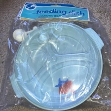 Vintage Nursery Needs Toddler Feeding Dish W/ Floaters In Original Packaging