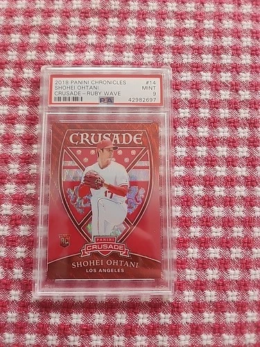 2018 PANINI CHRONICLES RUBY WAVE SHOHEI OHTANI RC /199 PSA 9 ANGELS DODGERS RED