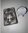 Larvikite Holy Bible carving with 1 ounce father prayer  999 fine  silver coin